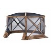 CLAM Quick Set Escape Sky Screen Outdoor Portable Gazebo with Tent Stakes, Tie Down Ropes, Rain Fly, Carry Bag and Set of 3 Wind and Sun Panels, Brown - 2 of 4