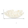 HomeRoots 7" White And Gold Cast Iron Flower Round Trinket Tray - 3 of 4