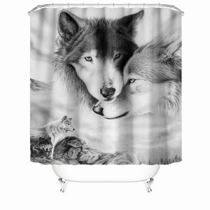 Wolf Head Portrait Shower Curtains for Bathroom Waterproof Fabric Bath Curtain Durable Soft Stylish Bathroom Decor 72x72 Inch - 1 of 1
