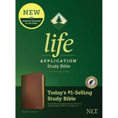  NLT Life Application Study Bible, Third Edition (Leatherlike, Brown/Tan, Indexed) - (Leather Bound) 