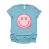 Simply Sage Market S.W.Smiley Pink Checker Smiley Face Short Sleeve Tee - 2 of 4