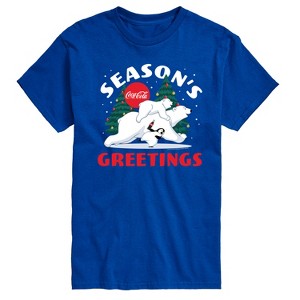 Men's - Coca Cola - Seasons Greetings Polar Bears Short Sleeve Graphic T-Shirt - 1 of 4