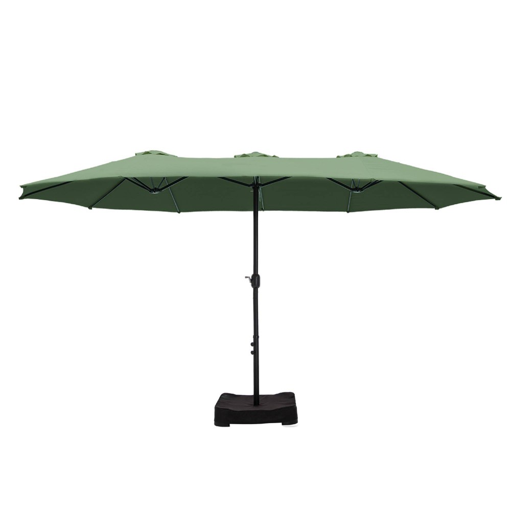 Photos - Parasol Captiva Designs 9'x15' Rectangular Outdoor Market Umbrella with Extra Large Base Mint Green: Steel Frame, UV & Tear-Resistan