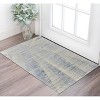 Ivory Blue And Silver Abstract Hand Knotted Distressed Area Rug - 2 of 4