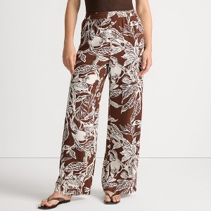 Lands' End Women's Rayon High Rise Wide Leg Pants - Set Bottom - 1 of 4