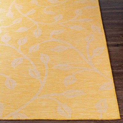 Broekhorn Bright Yellow Synthetic Indoor/Outdoor Area Rug 2'6" x 7'3"
