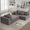 108" Chenille Modular Sectional Sofa,Upholstered L-Shape Sofa with 6 Pillows,Free Combination for Home Living Room-Baofuwish - 3 of 4