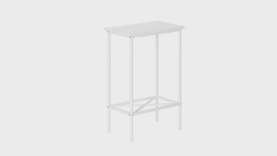 White Metal Rectangular 2-Tier Accent Table