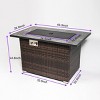 VYNXARIA 44" Propane Gas Fire Pit Table,50000 BTU Rectangular Fire Pit,Tile Tabletop with Beautiful Wicker Base,Brown - 3 of 4