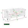 80" Chesterfield Sofa for Living Room,  Tufted Couch with Rolled Arms and Nailhead for Living Room, Bedroom, Office, Apartment, two pillows - 3 of 4