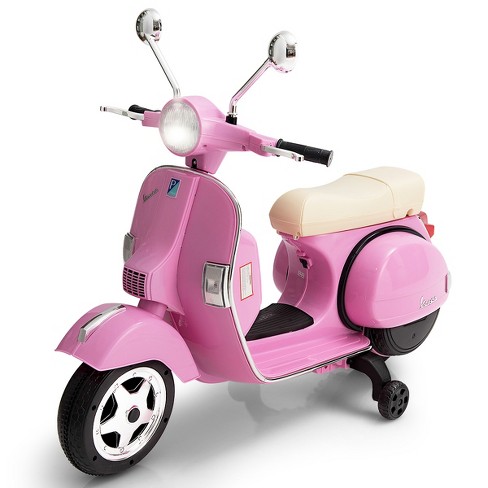 pink vespa scooter