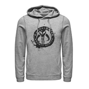 Men's Star Wars The Mandalorian Paint Splatter Emblem Pull Over Hoodie - 1 of 3