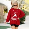 Christmas Pullover Sweatshirts for Women Crew Neck Long Sleeve Shirts for Christmas Reindeer Pattern Tops,Red(Crhistmas Deer) - XL - 3 of 4