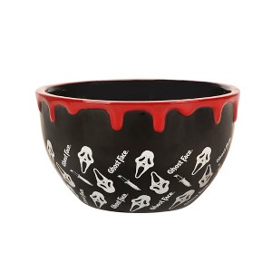 Ghostface Mask All-Over Print Black Sculpted Ceramic Ramen Bowl - 1 of 4