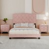 Merax Full Size Upholstered Velvet Platform Bed with Tufted Headboard and Rivet Design - 2 of 4