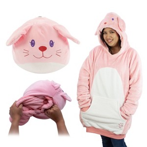 Mochi Bunny Adult Snugible 2-in-1 Blanket Hoodie & Pillow - 1 of 4