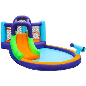 CocoNut Castles Bouncy Slide Water Park with Water Cannon - 1 of 4