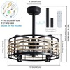 POWLIG 18.5-in- 4 Light 7 Blade Twine Metal Caged Ceiling Fan With Remote Control And Light Kit Included - 3 of 4