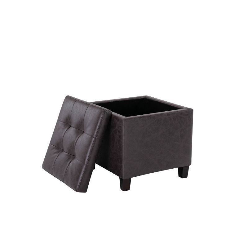 Square Button Tufted Storage Ottoman with Lift Off Lid - WOVENBYRD, 6 of 10