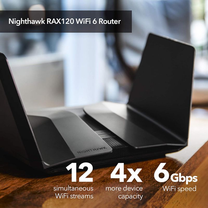 NETGEAR Nighthawk WiFi 6 Router (RAX120) 12-Stream Dual-Band Gigabit Router, AX6000 Wireless Speed (Up to 6 Gbps, 2 of 8