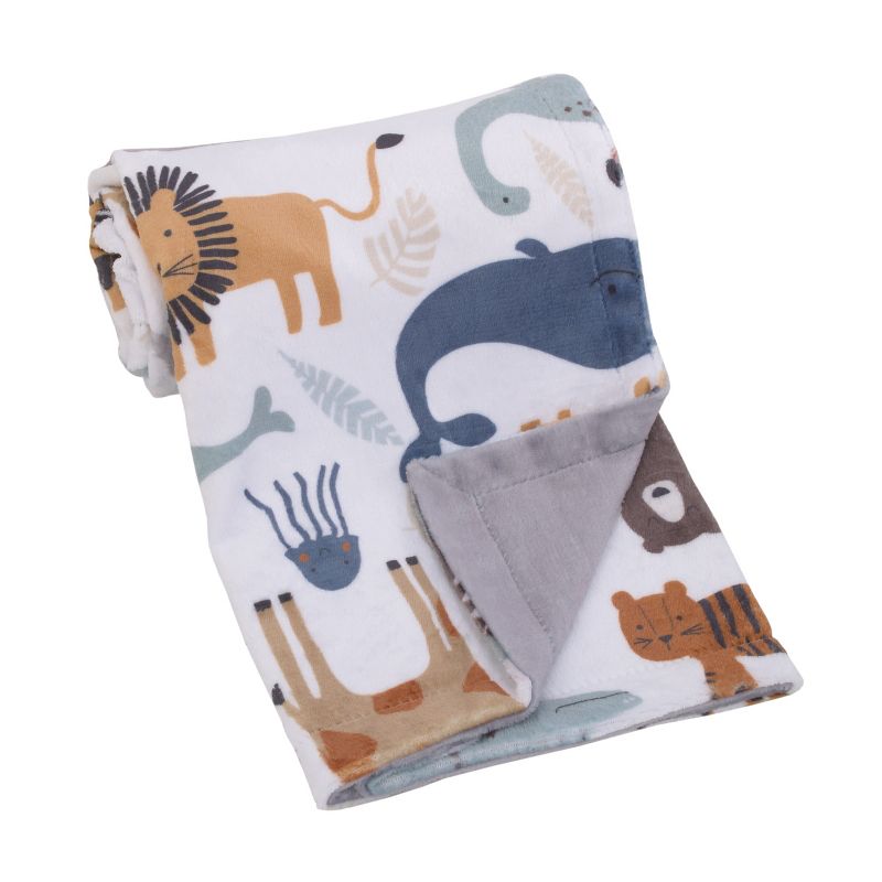 NoJo Zoo Animals Multi Character Super Soft Baby Blanket, 1 of 6
