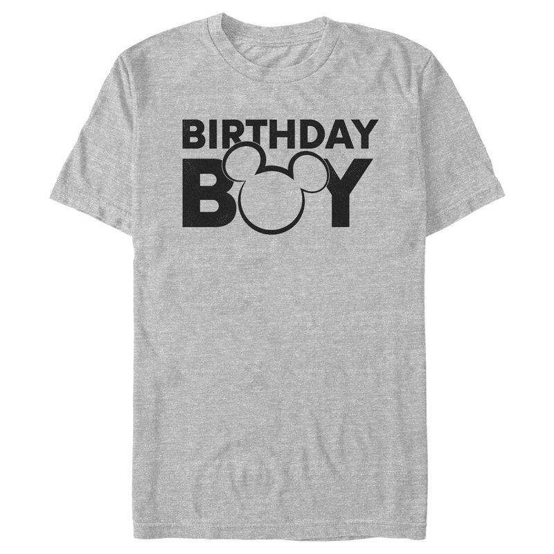 Men's Mickey & Friends Birthday Boy Outline Logo T-Shirt, 1 of 6