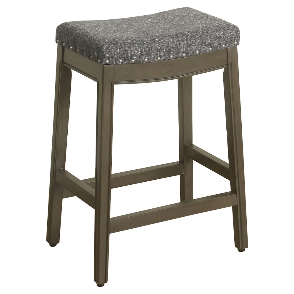 24 Blake Backless Counter Stool with Nailheads Charcoal - HomePop was $94.99 now $71.24 (25.0% off)