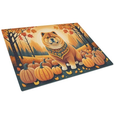 NEW Chow Chow Fall Glass Cutting Board Decorative Tempered Glass Kitchen Cutting and Serving Board Large Size Chopping Board