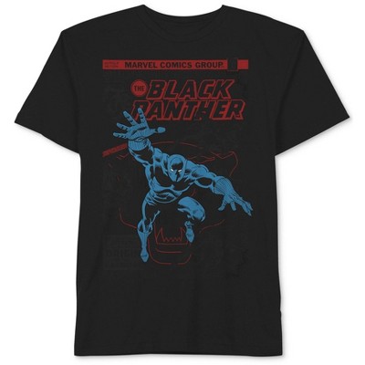 Hybrid Mens Black Panther Graphic T-Shirt, Black, X-Large
