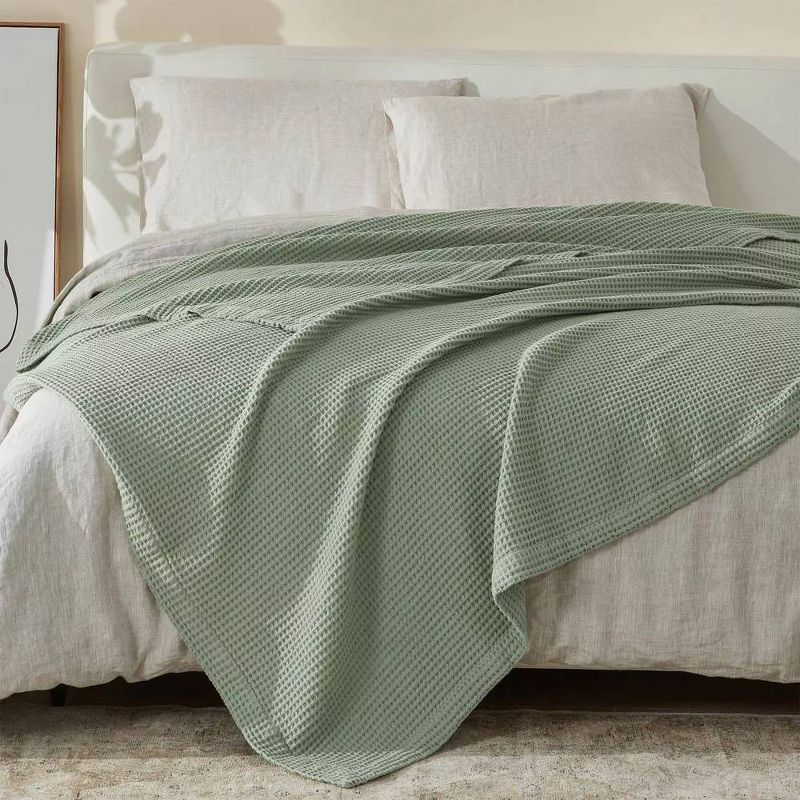 Knit Waffle Weave Cotton Bed Blanket - Patina Vie, 5 of 7