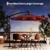 10ft Offset Patio Umbrella, Cantilever Umbrella with Easy Lift & Tilt Adjustment, 8 Ribs Sun umbrella UV Protection for Backyard, Pool, Garden - 3 of 4