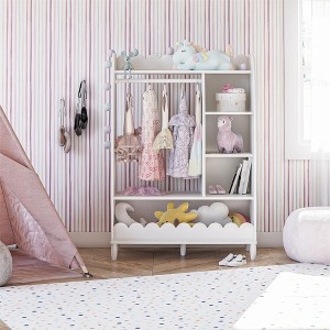Max & Finn Cloud Kids Dress Up Wardrobe with Toy Storage, White - 1 of 4