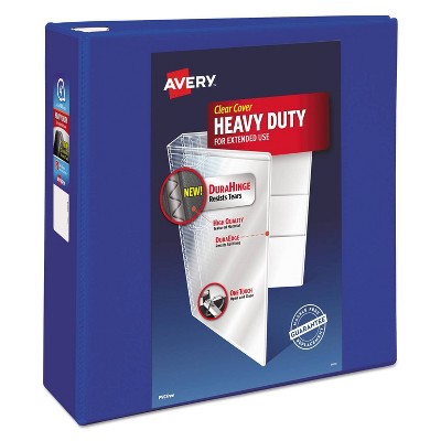 Avery Heavy-Duty View Ring Binder with Locking EZD Rings, 4" Cap, Blue
