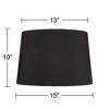 Springcrest Black Faux Silk Medium Tapered Drum Lamp Shade 13" Top x 15" Bottom x 10" Slant x 10" High (Spider) Replacement with Harp and Finial - 4 of 4