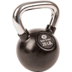 Body Sport Rubber Steel Kettlebell Weight, Strength Training Equipment for Home Gym, Black - 1 of 3