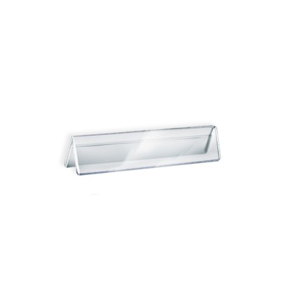 Clear Acrylic Double-Sided Tent Style Nameplate, 8.5" x 2"
