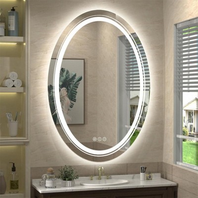 ARTLOGE Bathroom Mirrors with Lights Anti Fog Dimmable LED Vanity Mirror IP56 Waterproof