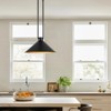 Rennnsan Morvaine 15"W 1-Light Conical Dome Industrial Dimmable Pendant in Black - 4 of 4
