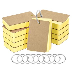 Unique Bargains Memory Learning Office Blank Index Cards with Ring 500 Pcs - 1 of 4
