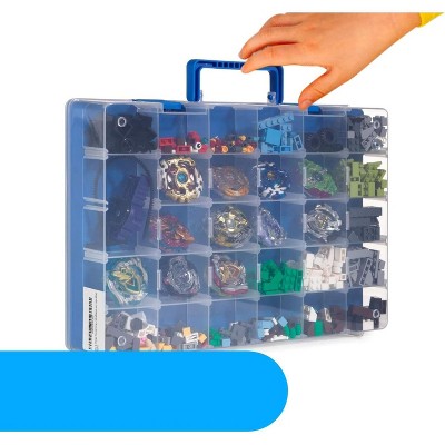 Blue Plastic Toy Organizer with 30 Compartments