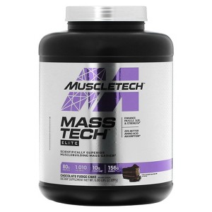 MuscleTech Mass-Tech™ Elite, Chocolate Fudge Cake, 6 lbs (2.72 kg) - 1 of 2