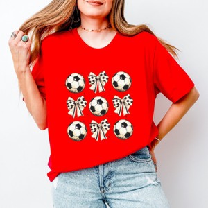 Simply Sage Market Soccer Ball Bows Stacked Short Sleeve Tee - 1 of 4