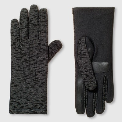 Isotoner Microsuede Gloves - L/XL: Touch Screen Compatible, Water Repellent, 4-Way Stretch, Machine Washable, Animal Print