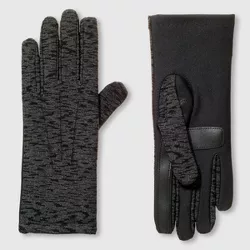 Isotoner Adult Space Dye Spandex Gloves - Black L/XL