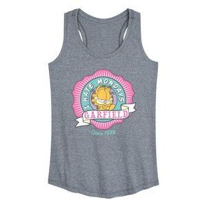 Women's - Garfield - I Hate Mondays Badge Graphic Racerback Tank - 1 of 4