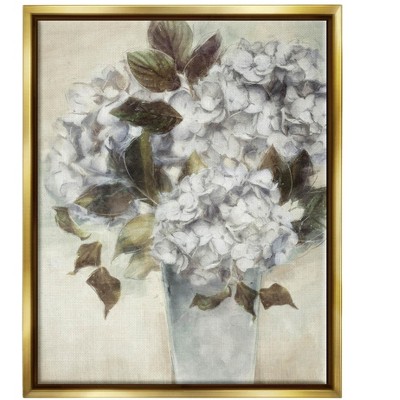 Stupell Industries Traditional White Blossom Bouquet VaseFloater Canvas Wall Art