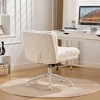 Racxily Wider seat Office Chair,Artificial rabbit hair Home Office Chair with Metal Base,Adjustable Desk Chair Swivel Office Chair,Vanity Chai - 3 of 4