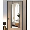 Full Length Mirror 48x14 Inches Over Door Hanging Mirror Bedroom Living Room Closet Arch Floor Mirror with Black Frame No Drill - 2 of 4