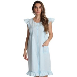 Dreamcrest Cap Sleeve Woven Nightgown with Floral Embroidery - Cute PJ Sleepwear - 1 of 3