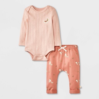 Baby 2pc Little Snoopy Halloween Long Sleeve Bodysuit & Bottom Set - Pink
